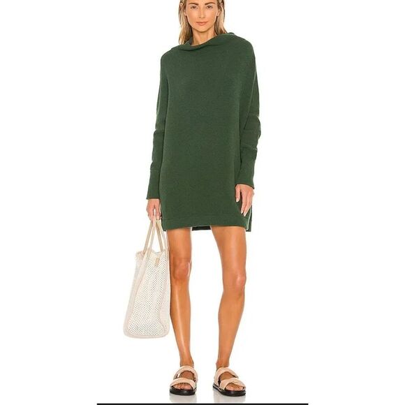 Free People Ottoman Slouchy Tunic Sweater Dress in Green Size Large - Picture 9 of 10